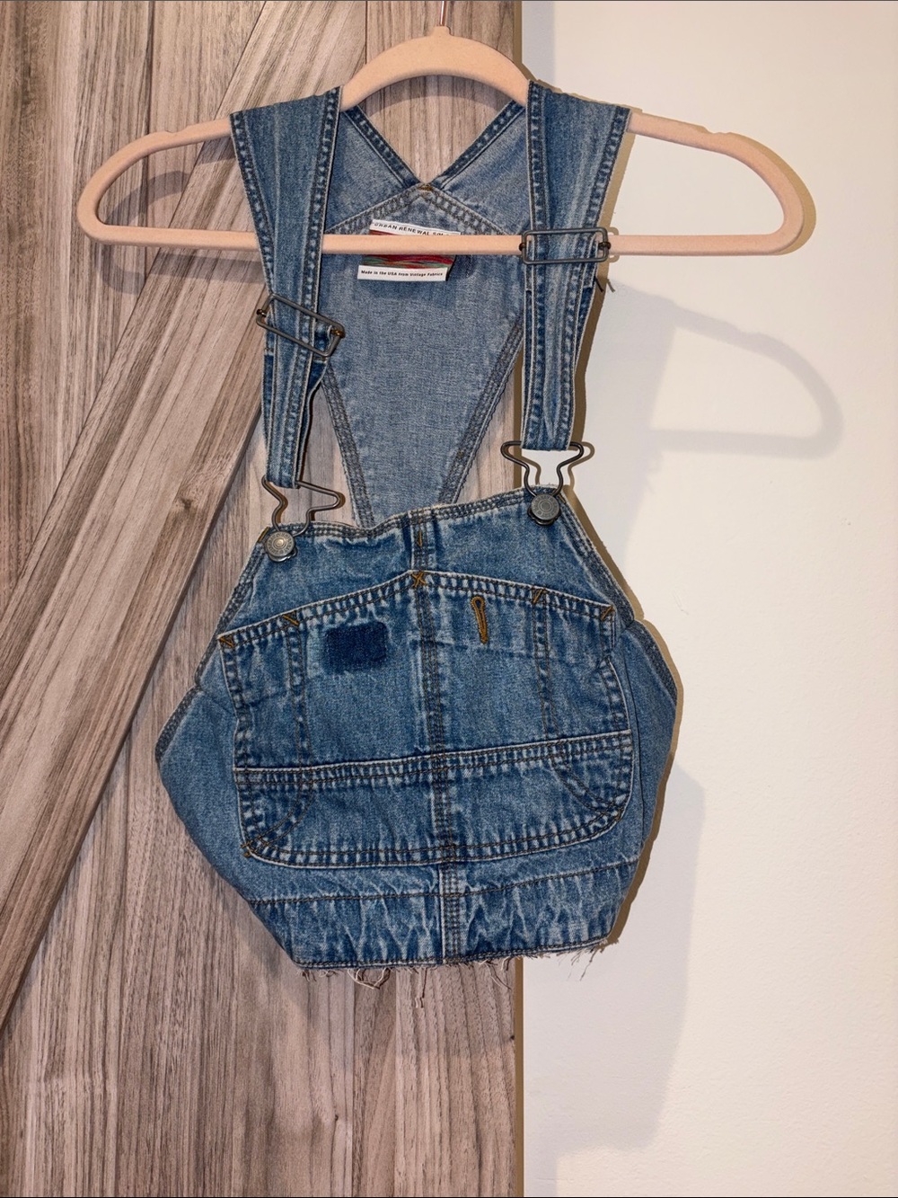Urban Outfitters Blue Denim Overall-Style Crop Top
